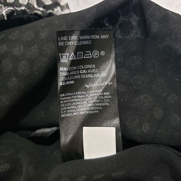 White House Black Market off the shoulder grey polka dot blouse with elastic wai - Picture 7 of 8